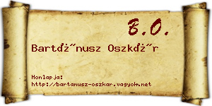 Bartánusz Oszkár névjegykártya